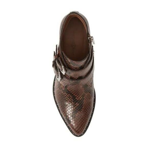 Treasure & Bond Harper Embossed Snake Bootie Brown Chocolate Sz 7.5 NWOB X0 - Picture 3 of 4